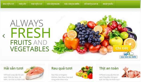 thiết kế web ngành thực phẩm