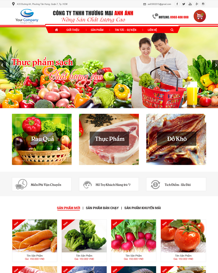 thiết kế web ngành thực phẩm