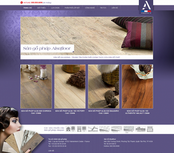 thiết kế web nội thất sàn gỗ