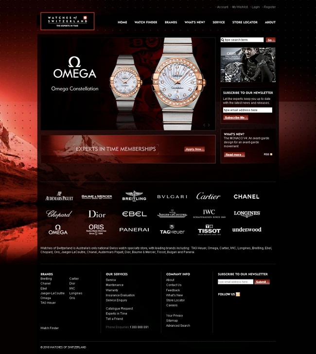 mẫu thiết kế web bán đồng hồ thời trang ấn tượng hiện đại chuyên nghiệp