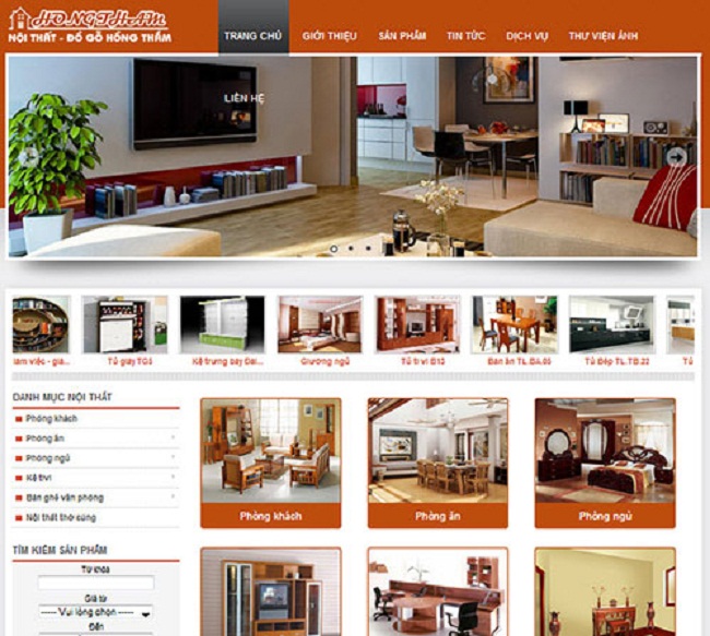 thiết kế web bán đồ gỗ nội thất sàn gỗ