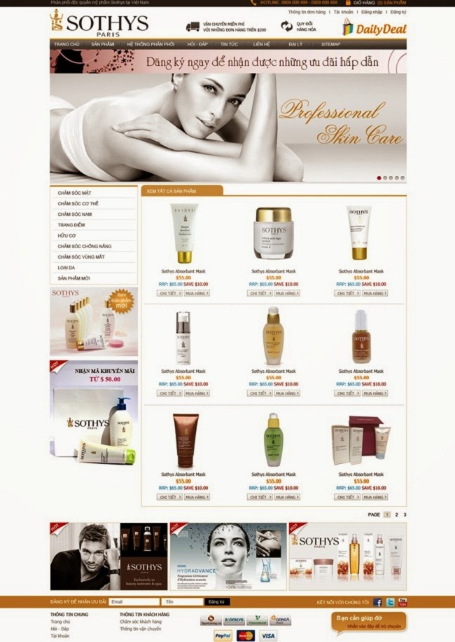 thiết kế web bán nước hoa sản phẩm làm đẹp online