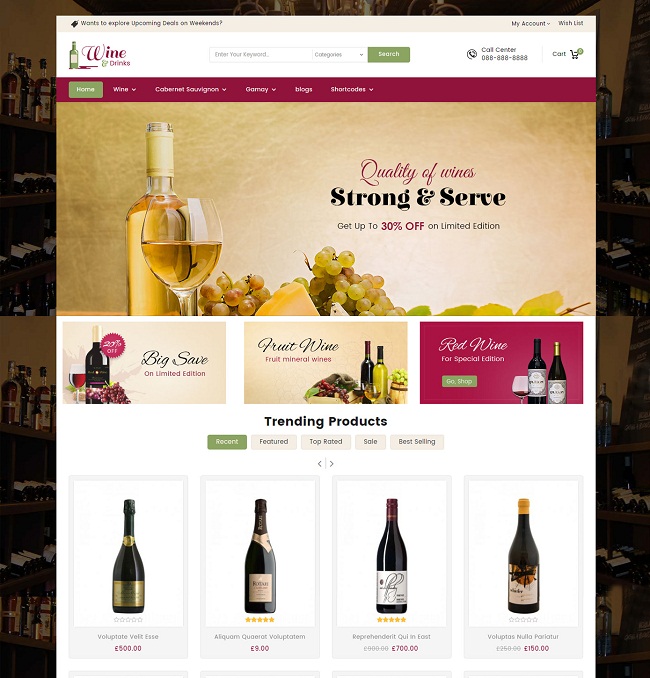 thiết kế web bán rượu chuyên nghiệp sang trọng giá rẻ