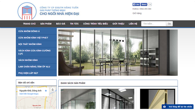 thiết kế web bán cửa cuốn cửa nhôm cao cấp chuyên nghiệp tại TpHCM